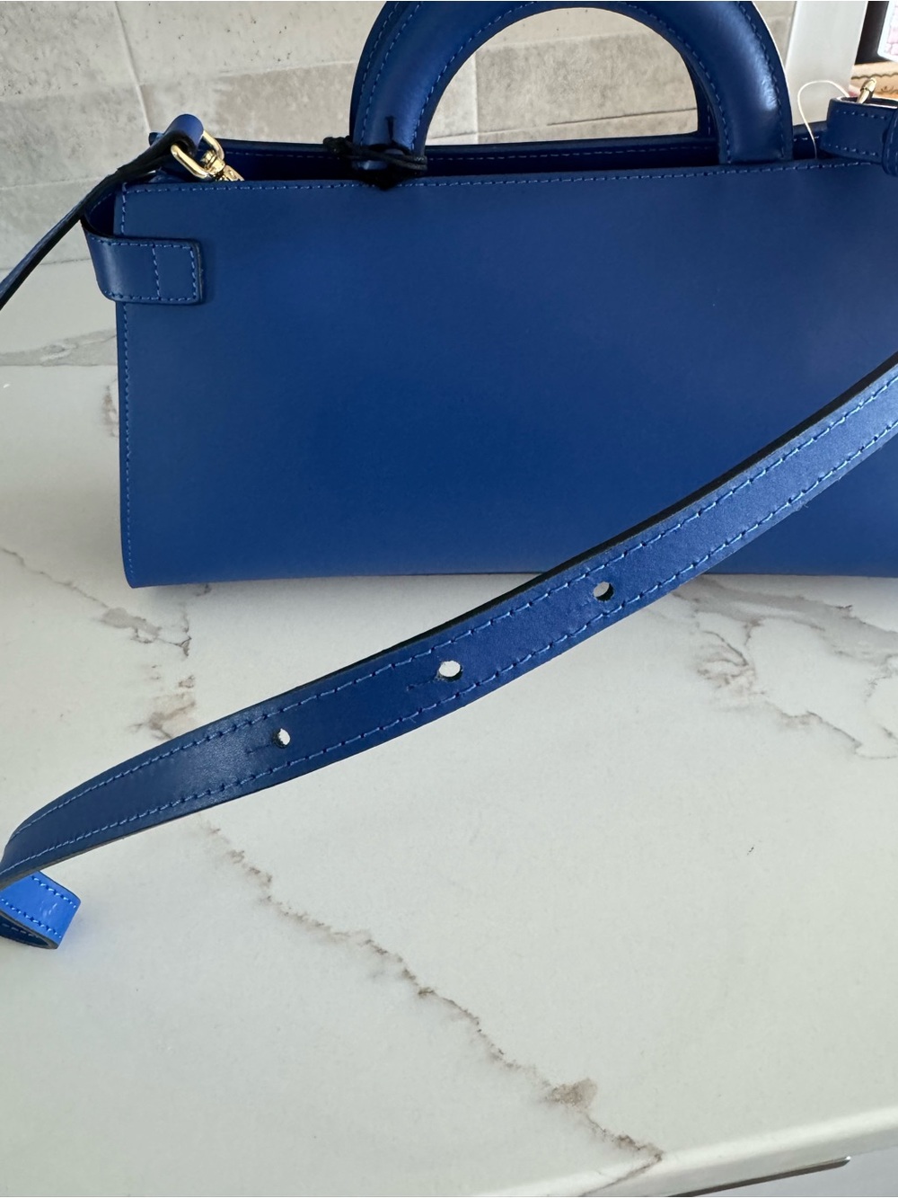 CLAUDIA FIRENZE Cobalt Blue smooth leather, top-handles w/removable strap - Picture 16 of 16
